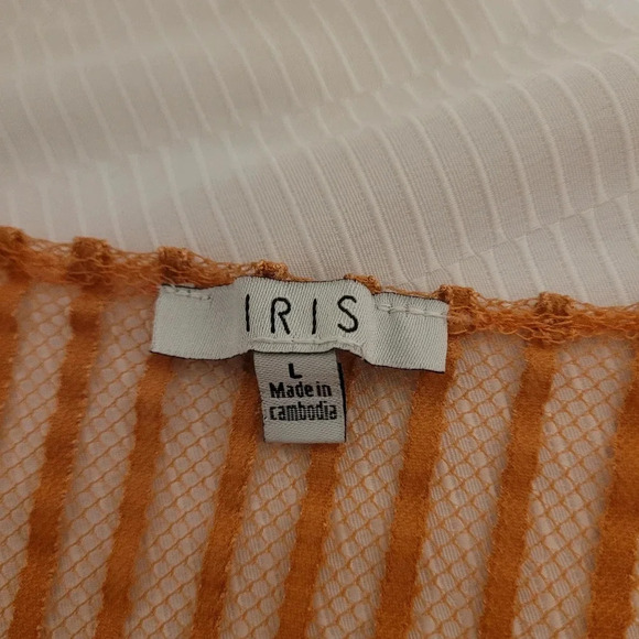 Iris Boho Lace Crochet Tangerine Orange Floral Coverup sz L - Picture 3 of 7